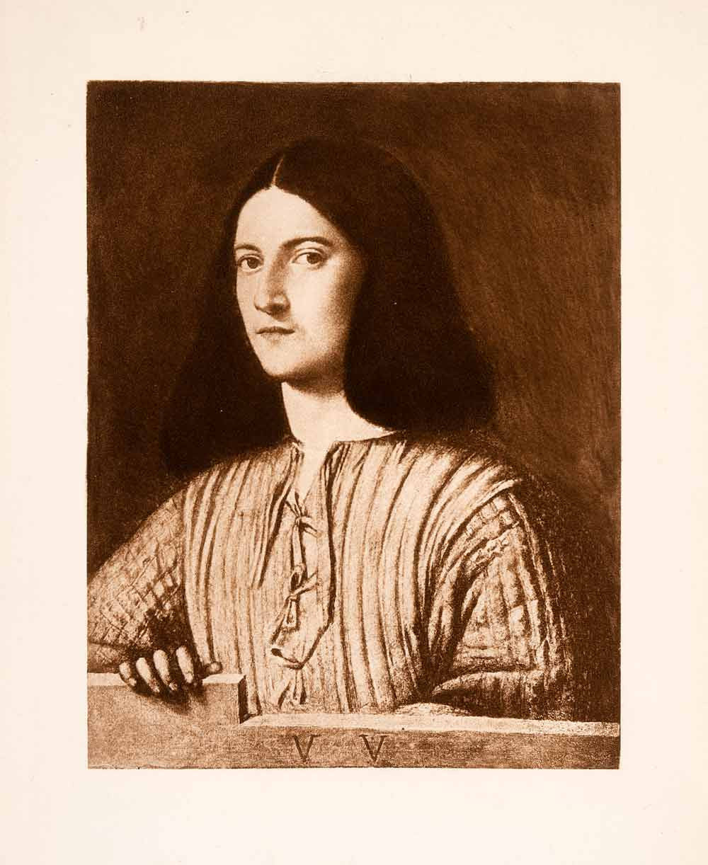 1897 Photogravure Giorgione Italian Renaissance Art Adolescent Man Portrait XAQ2