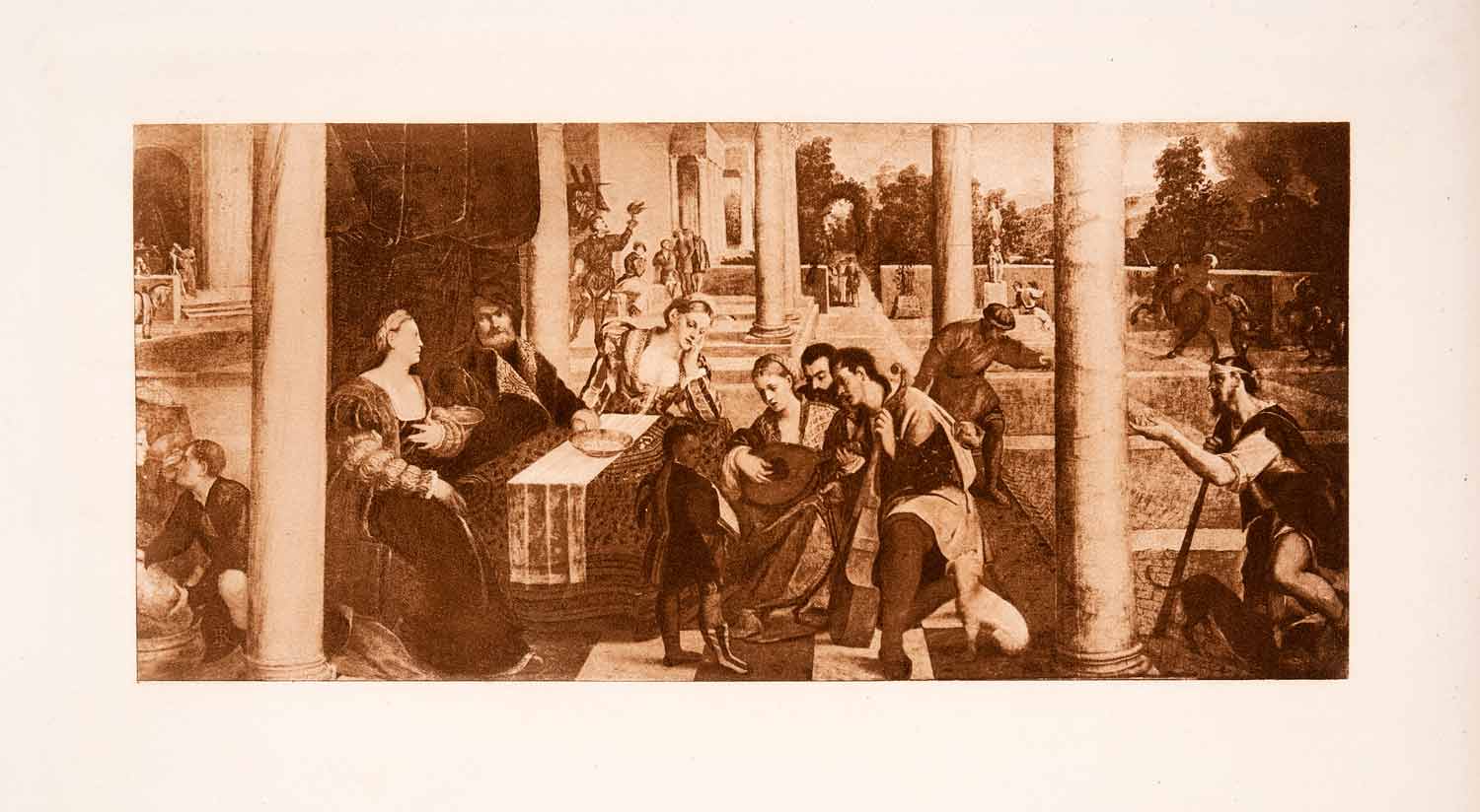 1897 Photogravure Italian Renaissance Painter Bonifazio Veronese Rich Man XAQ2