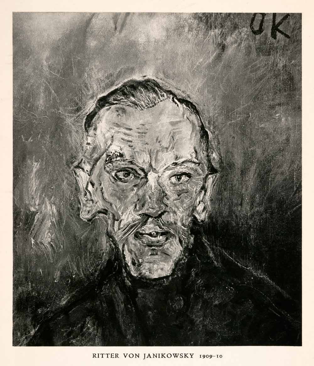 1948 Photogravure Ritter Von Janikowsky Portrait Expressionsim Oskar XAQ3