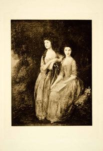 1904 Photogravure Thomas Gainsborough Art Linley Sisters Portrait XAQA3