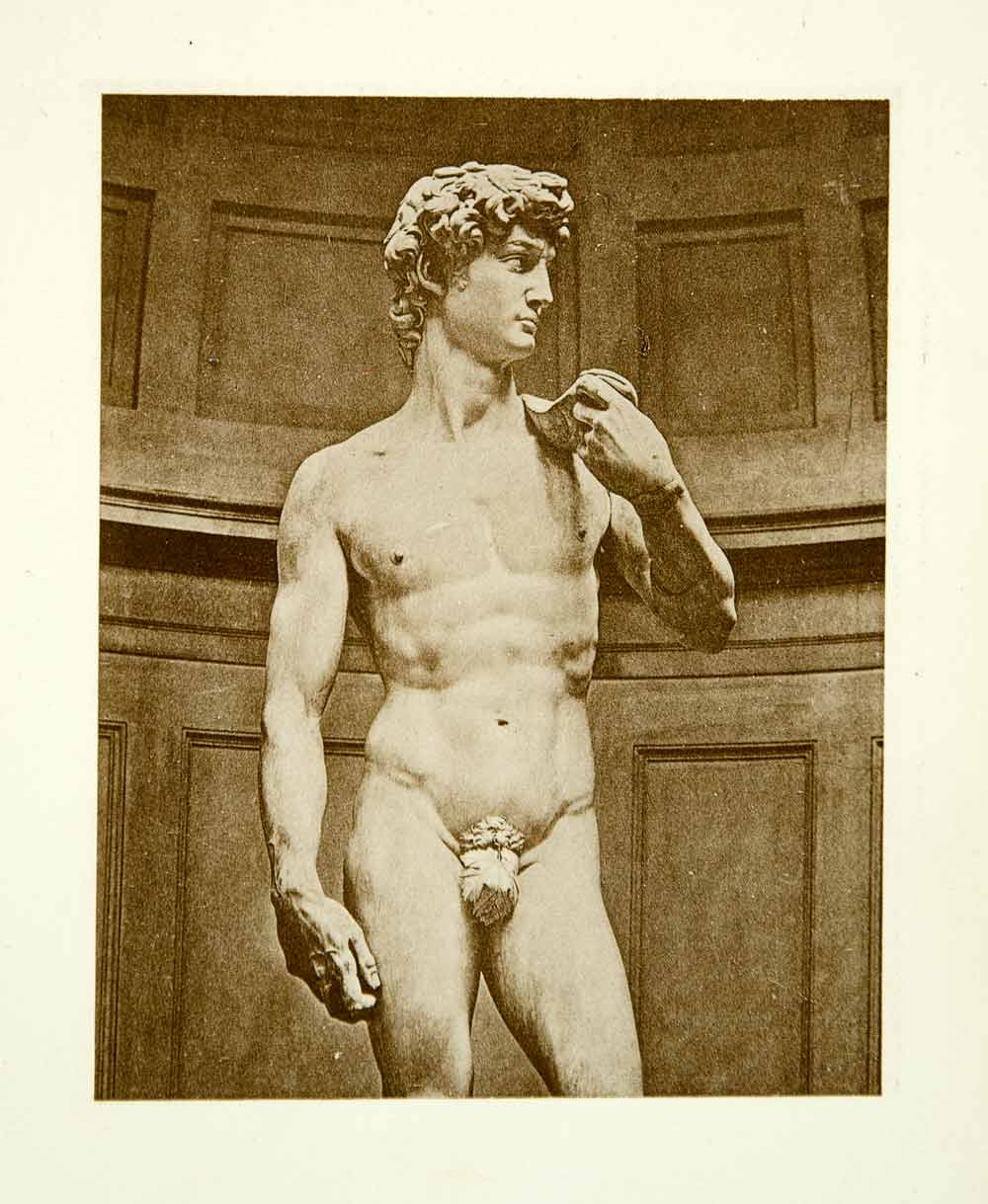 1900 Photogravure Statue David Michelangelo Italian Renaissance Sculpture XAQA8