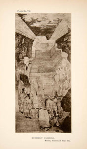 1909 Collotype Buddhist Religion Worship Buddhism Religious Art Boston XAS1