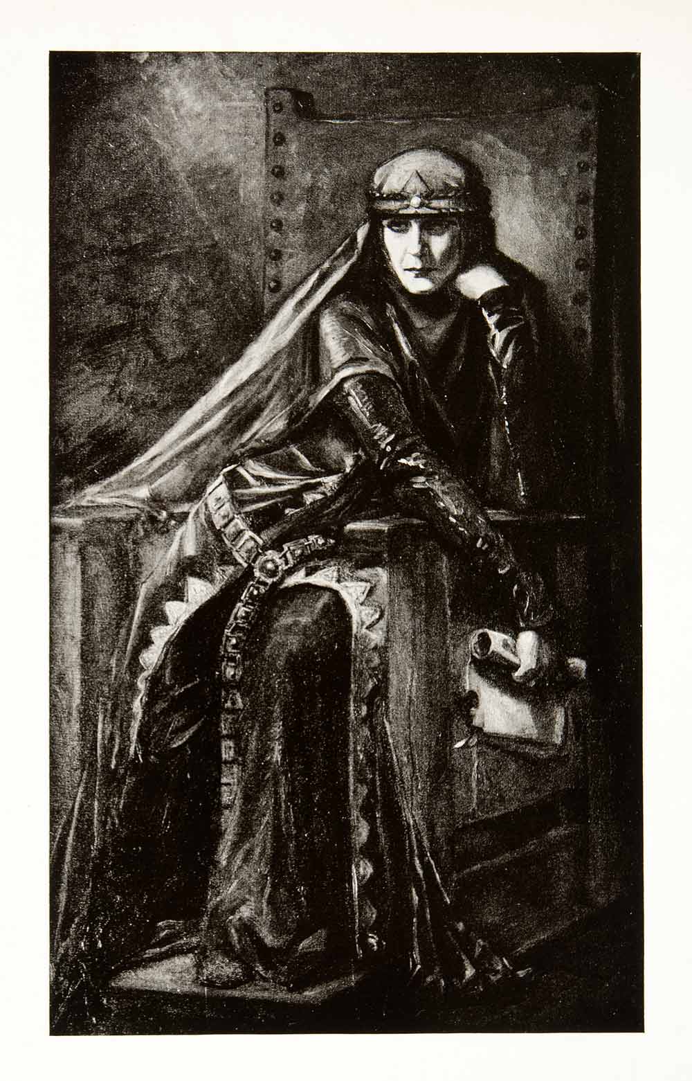 1927 Print Mary Hall Lady Macbeth Albert Sterner American Painter XAS4