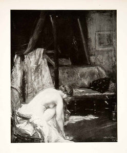 1927 Print Studio Nude Albert Sterner American Painter Etcher Lithographer XAS4