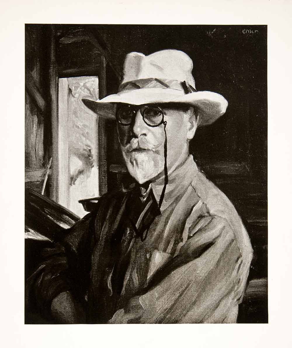 1927 Print Portrait Self Albert Sterner American Painter Etcher XAS4