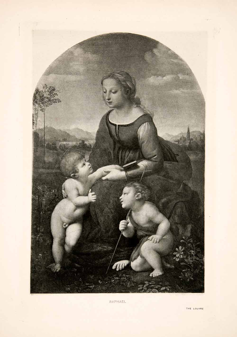 1902 Photogravure Virgin Child John Baptist Children Italy Renaissance XAS7