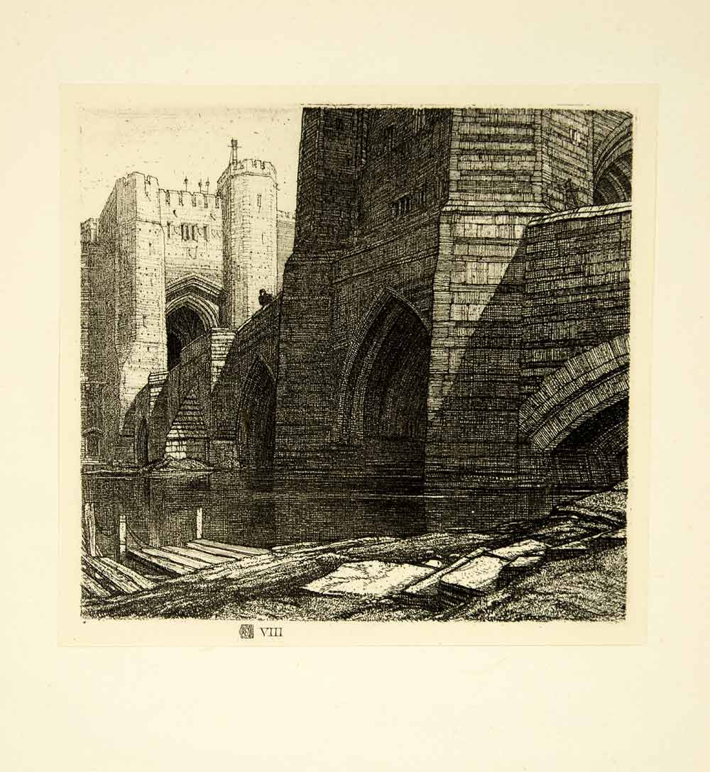 1926 Photogravure Frederick Landseer Maur Griggs Barbican Medieval Wall XASA7