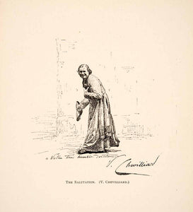 1883 Print Salutation Humble Servant Greeting Vincent Jean Baptiste XAT4