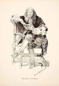 1883 Print Reader Man Chair Book Portrait Study Buckle American Ernest XAT4