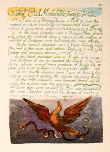 1964 Offset Lithograph William Blake Memorable Fancy Eagle Poetry XAT5