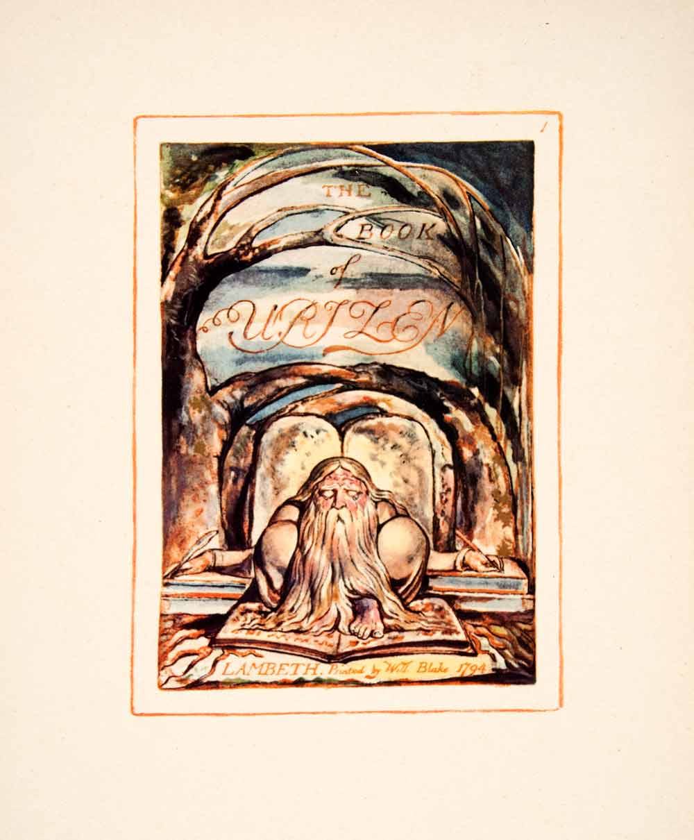 1964 Offset Lithograph William Blake Urizen Creator Tables Law Tablet Book XAT5