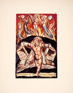 1964 Offset Lithograph William Blake Annihilate Selfhood Deceit Angels XAT5
