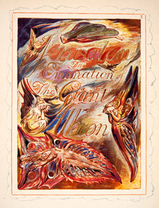 1964 Offset Lithograph William Blake Jerusalem Emanation Giant Albion Angel XAT5