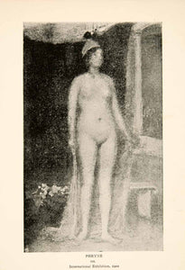 1921 Print Nude Woman Phryne Disrobed Trail Portrait Mythology Grecian XAT6