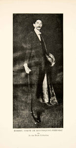 1921 Print Portrait Robert Comte Montesquiou-Fezenzac Aesthete Dandy XAT6