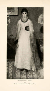 1921 Print Portrait Woman White Girl Interior Room Costume Fashion Rug Home XAT6