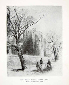 1906 Print Myles Birket Foster Lambeth Palace Lollards Tower Castle England XAT7