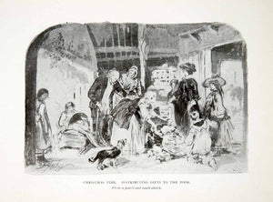 1906 Print Myles Birket Foster England Gift Christmas Poor Poverty Charity XAT7