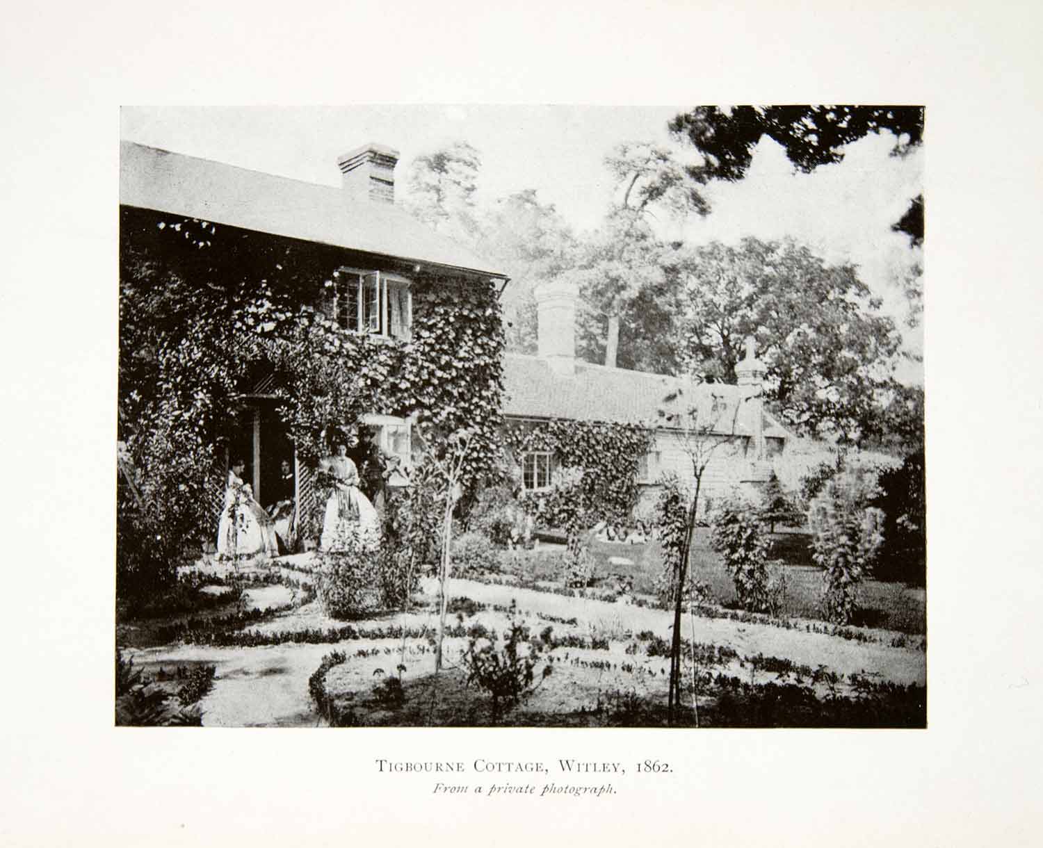 1906 Print Tigbourne Cottage Hambledon England House Birket Foster Artist XAT7