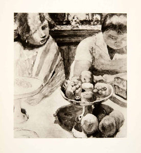 1931 Photogravure Breakfast Portrait Children Food Dinning Room Pierre XAT8