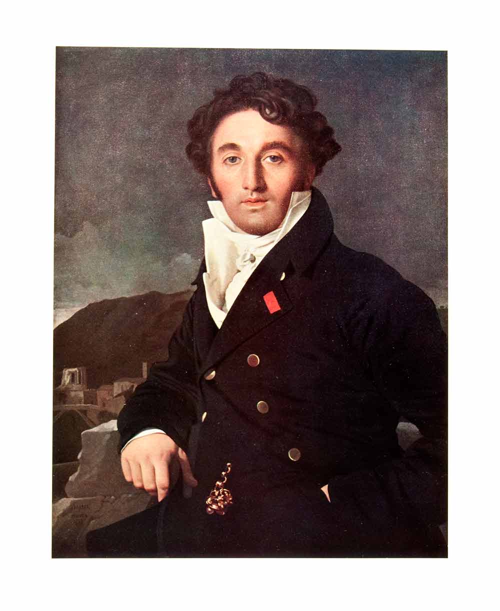 1951 Print Ingres Monsieur Cordier Portrait France Suit Neoclassicism XAU1