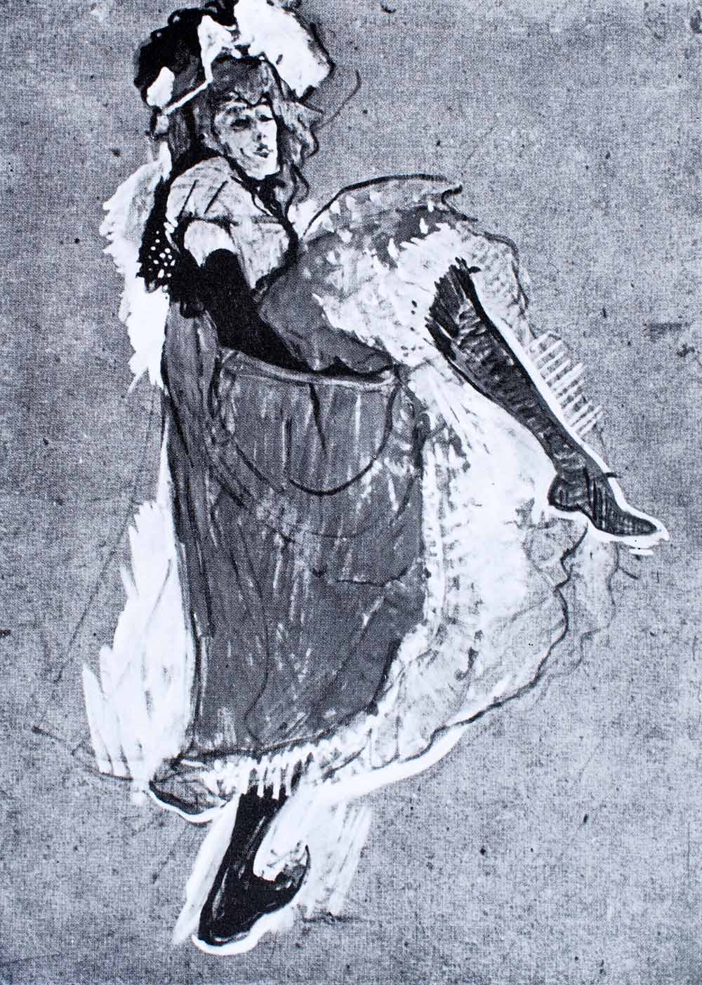 1969 Print Jane Avril Dancing Portrait French Costume Henri Toulouse XAU8