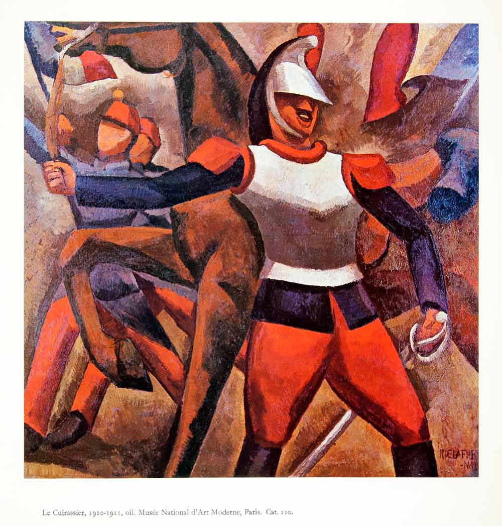1969 Print Man Warrior Armor War Le Cuirassier Cubism Expression Roger XAV5