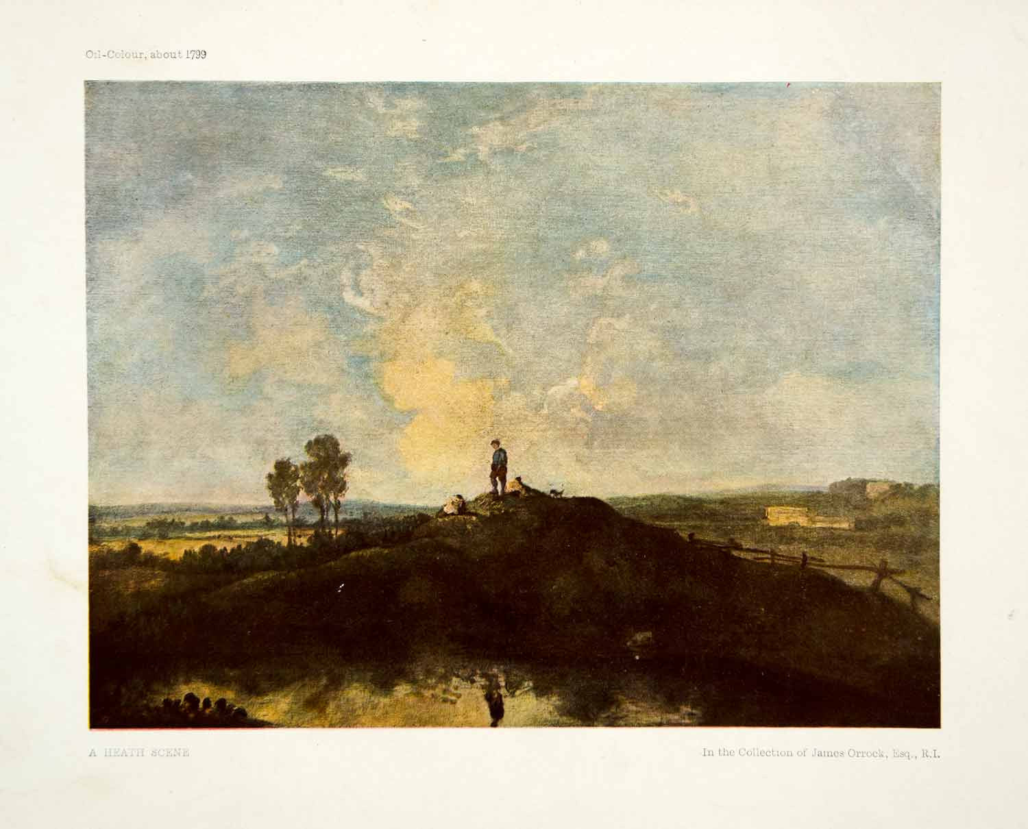 1903 Color Print Mallord Turner Romantic Landscape Heath England Field XAV9
