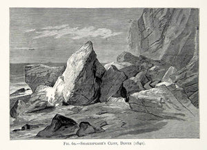 1877 Wood Engraving Edwin Landseer 1840 Art Shakespeare's Cliff Dover XAW4