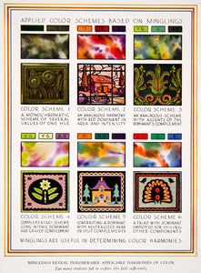 1943 Color Print Application Mingling Color Schemes Harmonies Decorative XAW5