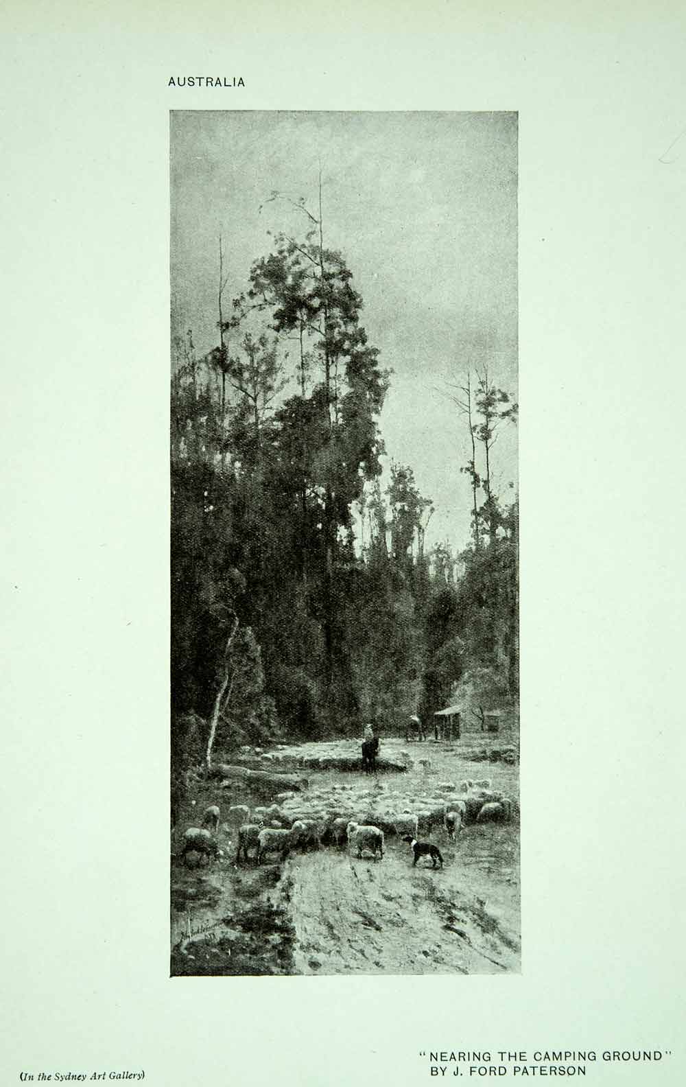 1917 Print Camping Ground Australia John Ford Paterson Scenery Landscape XAW7