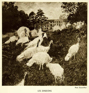 1931 Rotogravure Dindon Claude Monet Impressionist Art Turkey Fowl Nature XAX3