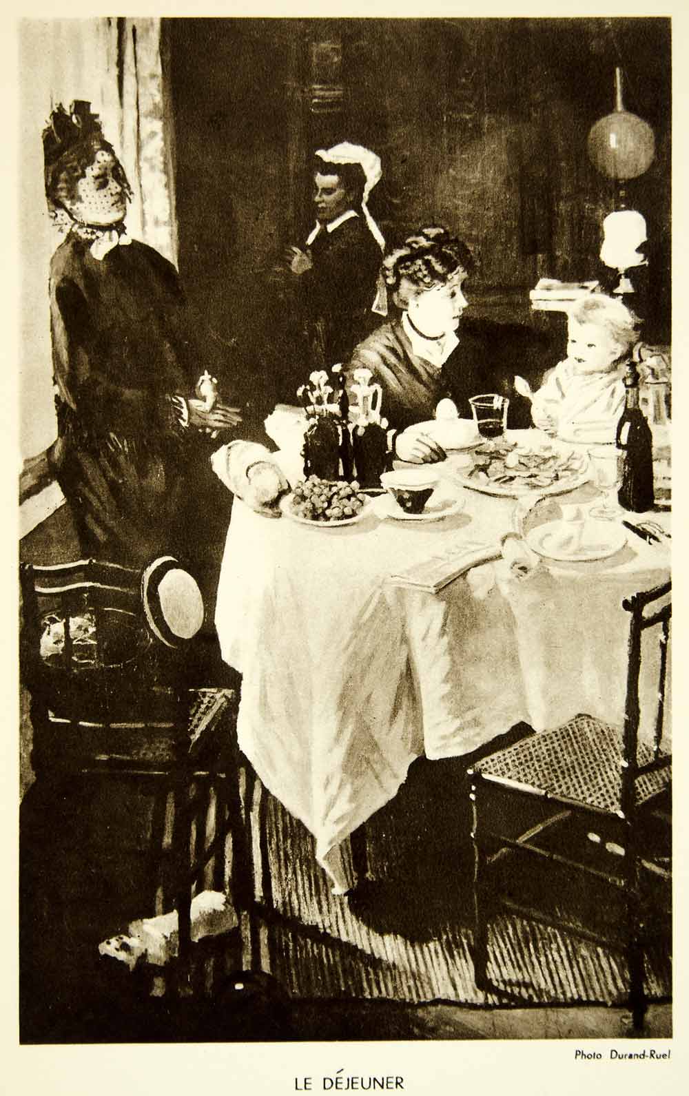 1931 Rotogravure Dejeuner Lunch Claude Monet Impressionist Art Baby Meal XAX3