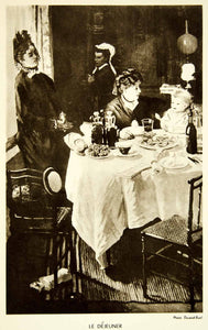 1931 Rotogravure Dejeuner Lunch Claude Monet Impressionist Art Baby Meal XAX3