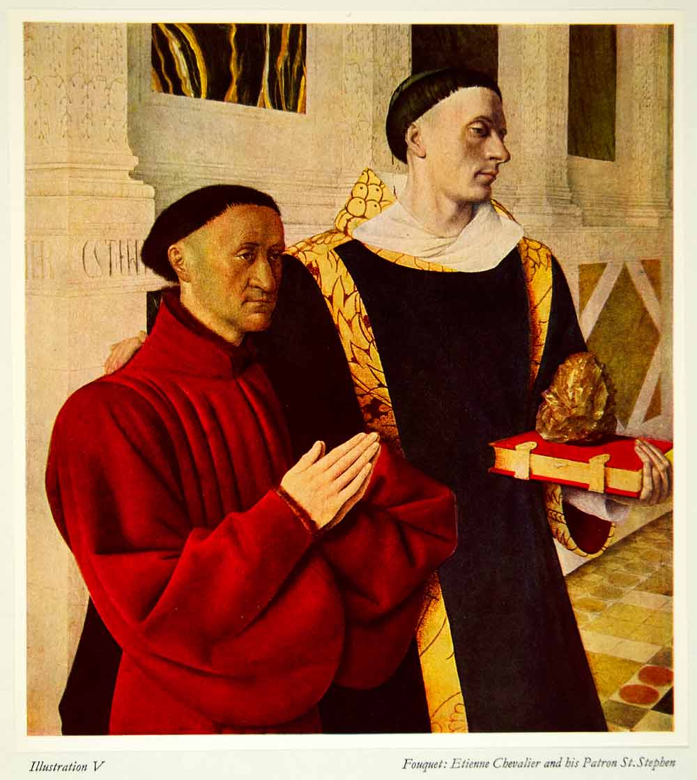 1947 Print Jean Fouquet Etienne Chevalier St Stephan Rock Costume XAX4