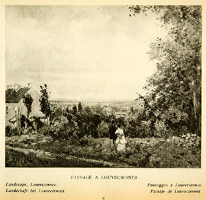 1925 Rotogravure Louveciennes France Landscape Camille Pissarro XAX7