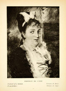 1925 Rotogravure French Woman Portrait Camille Pissarro Impressionism XAX7