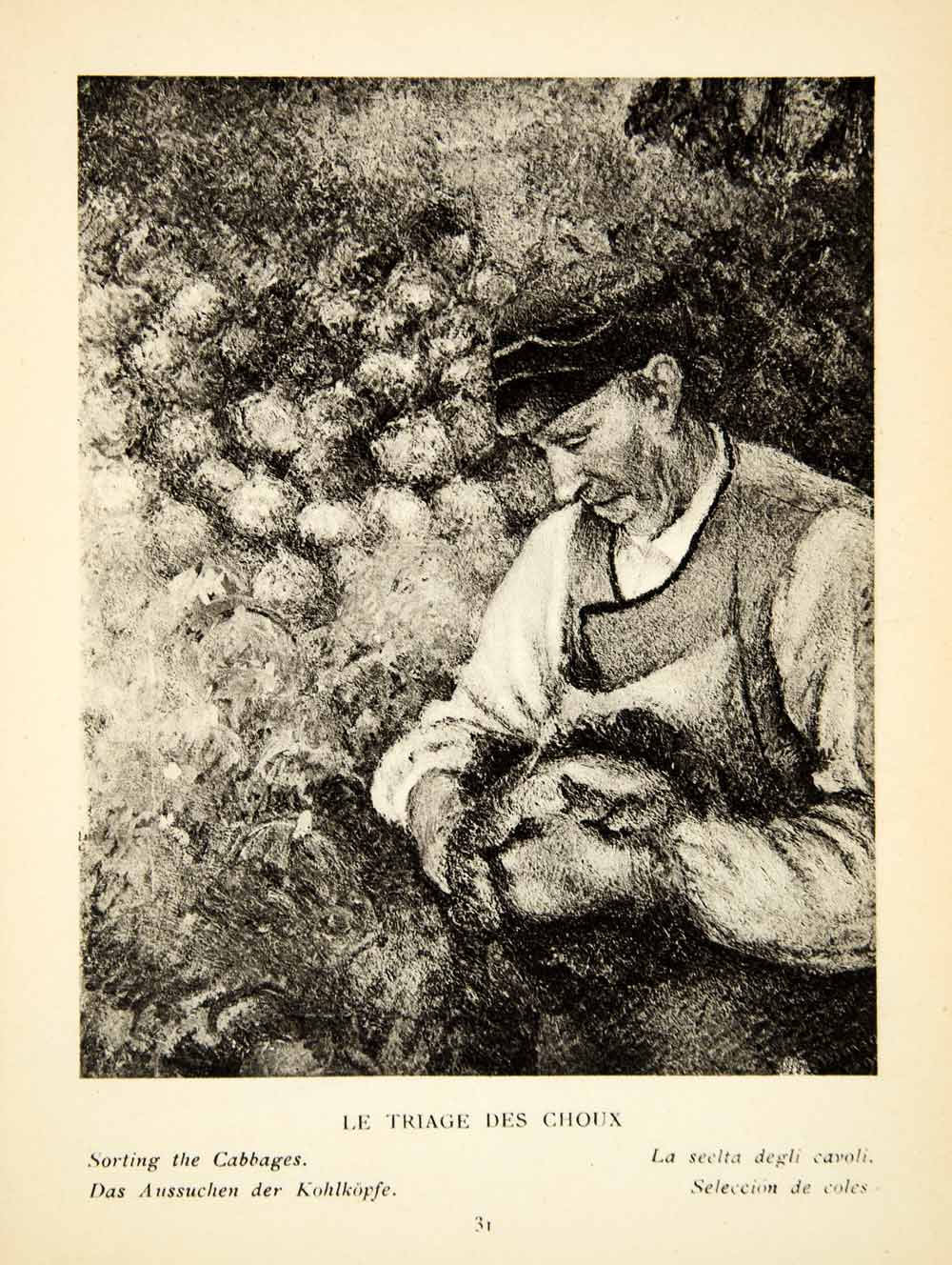 1925 Rotogravure Cabage Sorting Harvest Crops Camille Pissarro XAX7