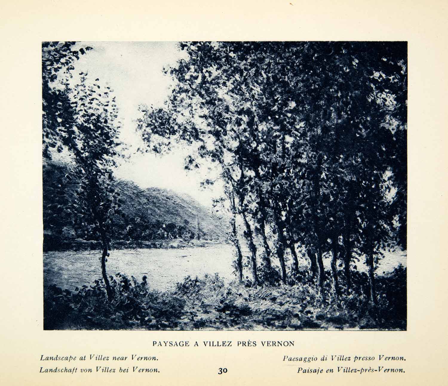 1924 Rotogravure Paysage Villez Pres Vernon Landscape France Forest Claude XAX9