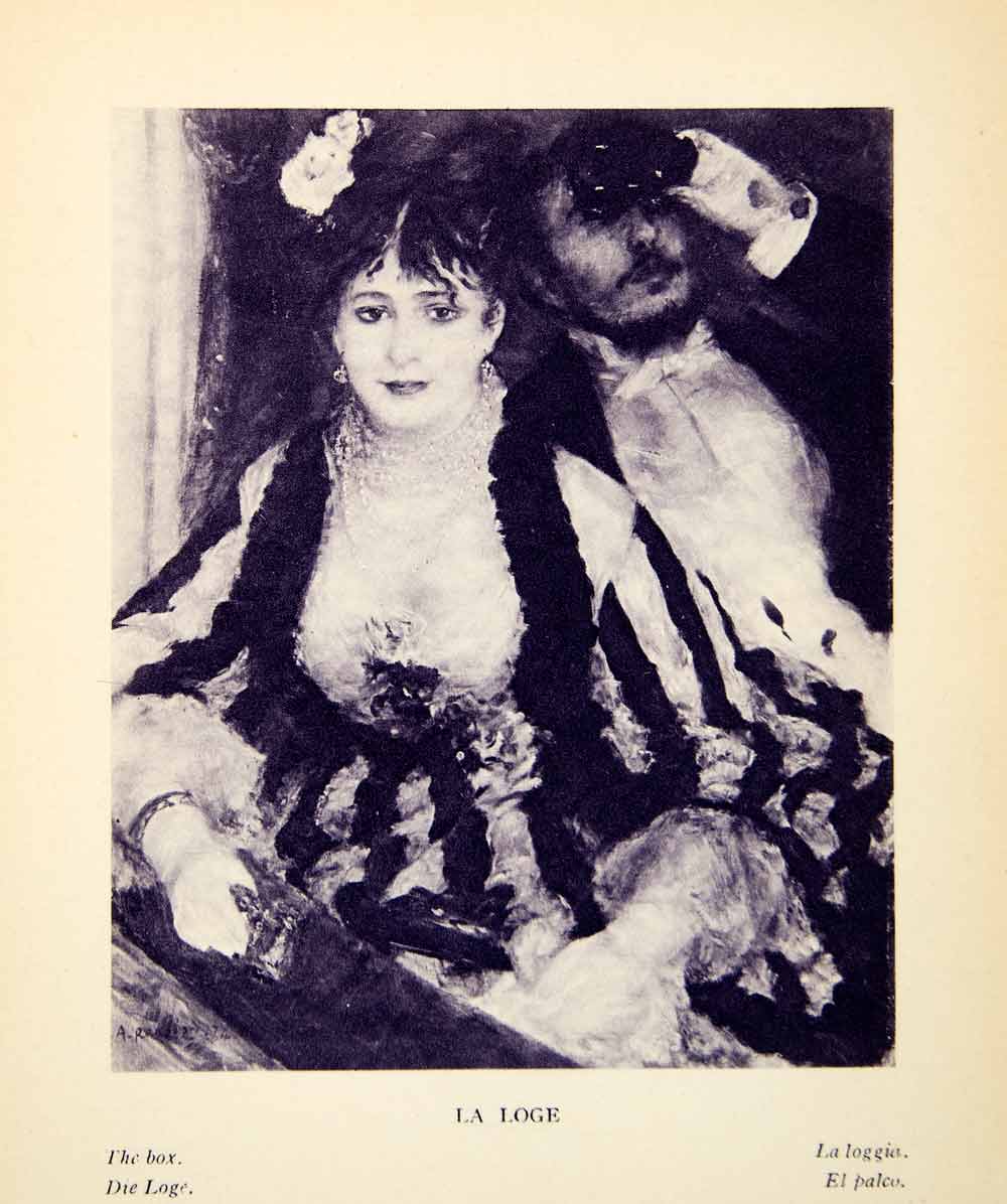 1924 Rotogravure Pierre-August Renoir La Loge The Box Woman Theatre Couple XAY1