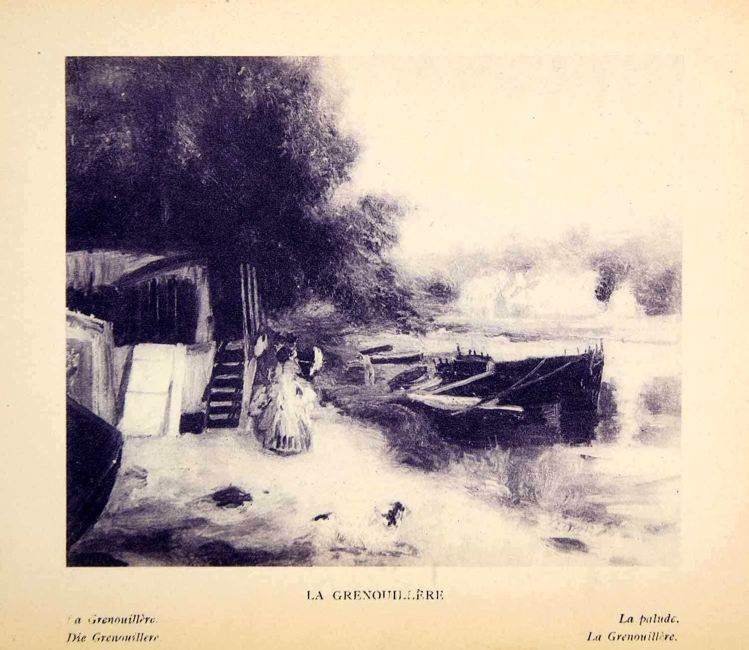 1924 Rotogravure Pierre-Auguste Renoir La Grenouillere Landscape Water XAY1