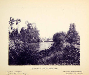 1924 Rotogravure Pierre-Auguste Renoir Argenteuil Soleil Couchant Landscape XAY1