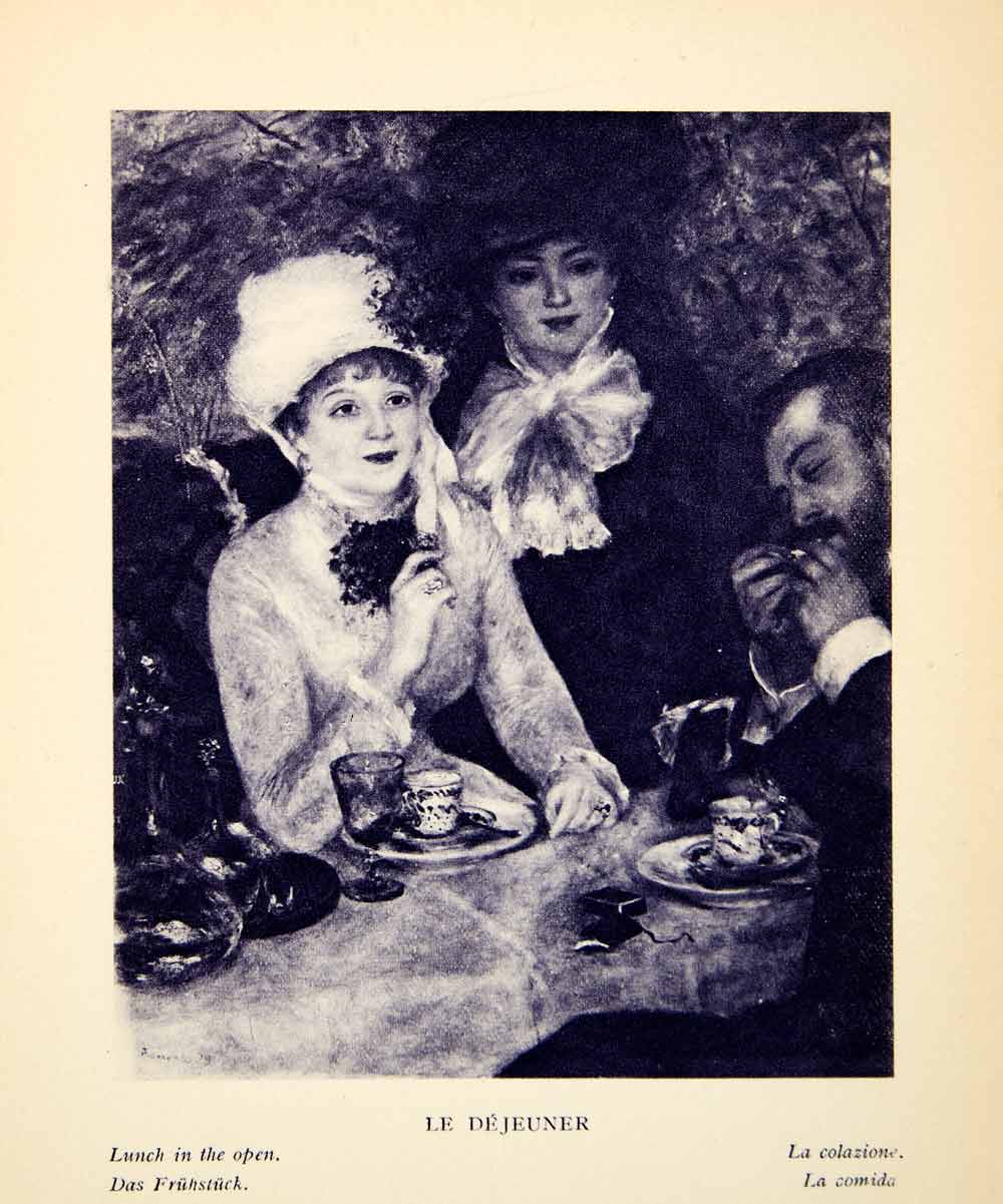 1924 Rotogravure Pierre-Auguste Renoir Le Dejeuner Lunch open Men Women XAY1