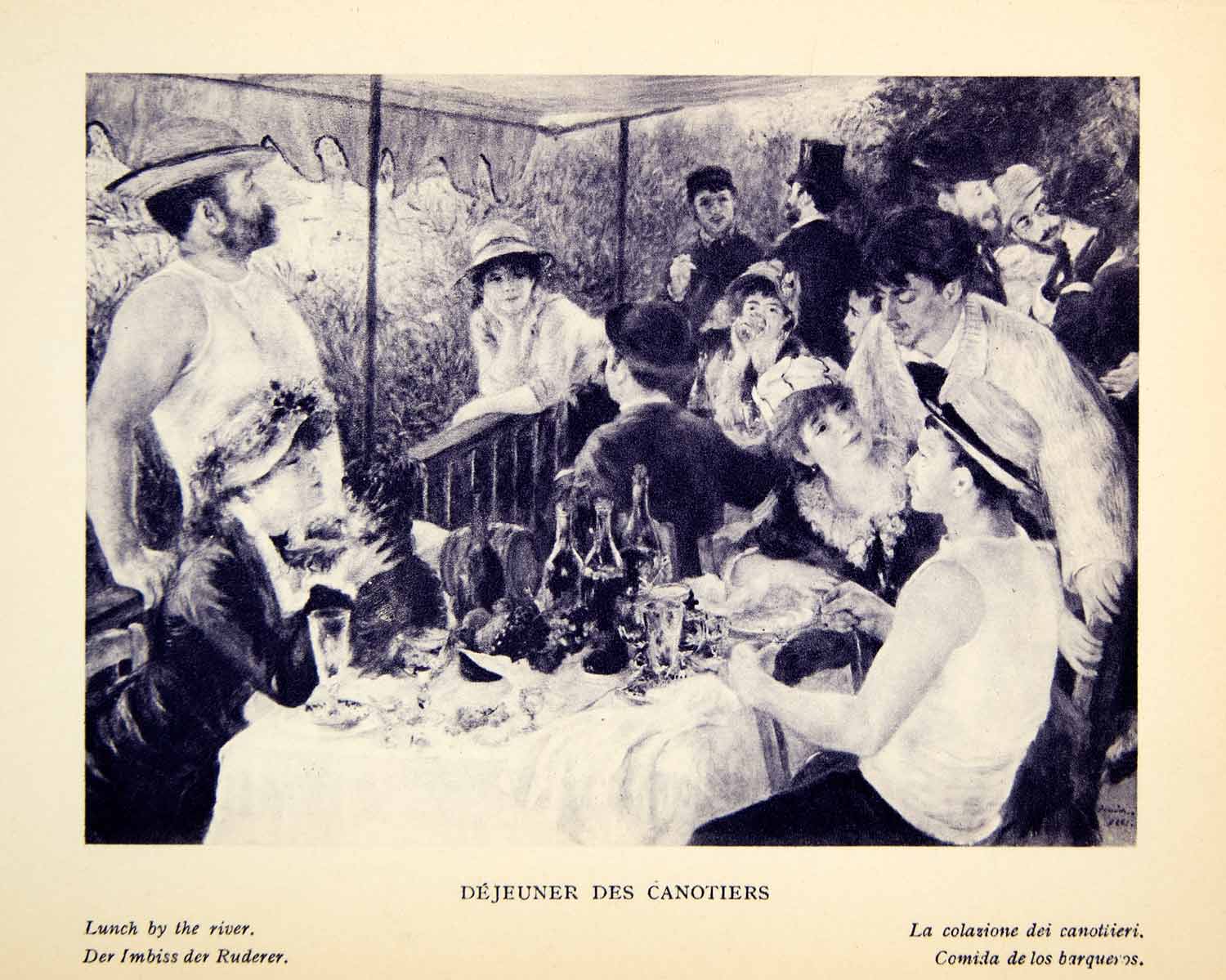 1924 Rotogravure Pierre-Auguste Renoir Dejeuner Des Canotiers Lunch River XAY1