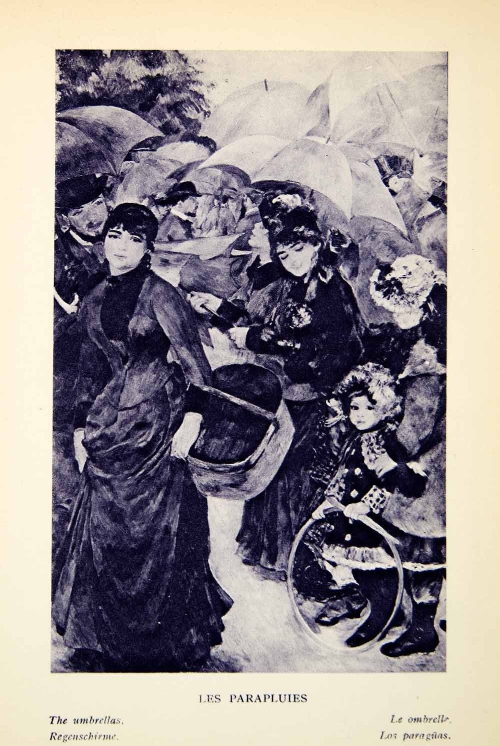 1924 Rotogravure Pierre-Auguste Renoir Les Parapluies Umbrellas Women Child XAY1