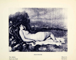 1924 Rotogravure Nude Naked Pierre-Auguste Renoir Bather Lying Reclining XAY1