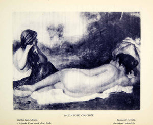1924 Rotogravure Pierre-Auguste Renoir Nude Reclining Bather Lying Down XAY1