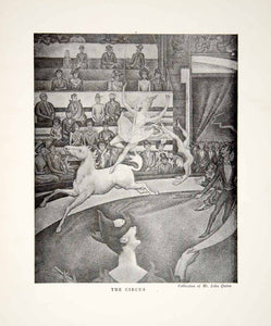 1923 Print Georges Seurat Circus Horse Acrobat Art Audience Trapeze XAY5