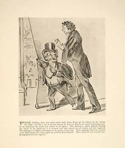 1897 Print Charles Keene Figures Caricature Punch Magazine Cartoon Top Hat XAY6
