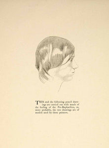 1897 Print Charles Keene Pencil Drawing Side Portrait Figure Pre-Raphaelite XAY6
